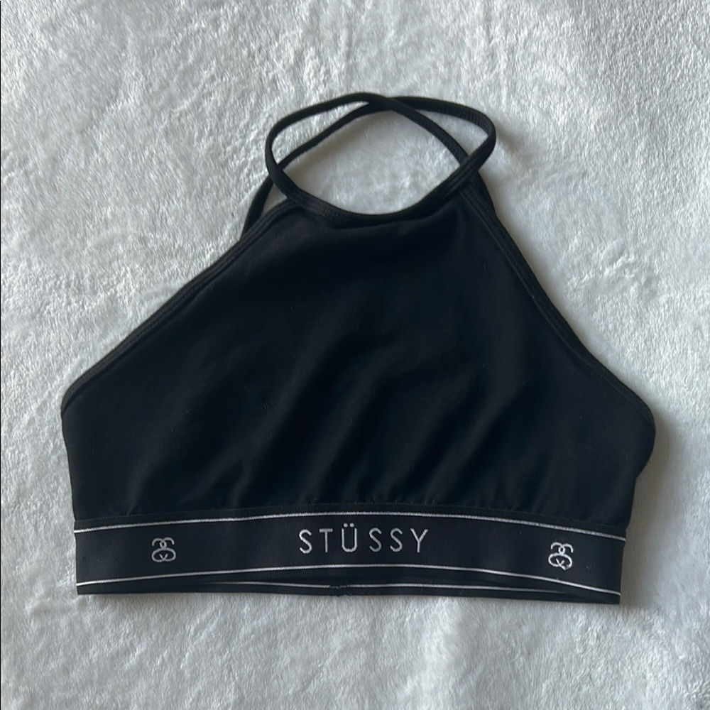 Stussy Black Halter Bralette